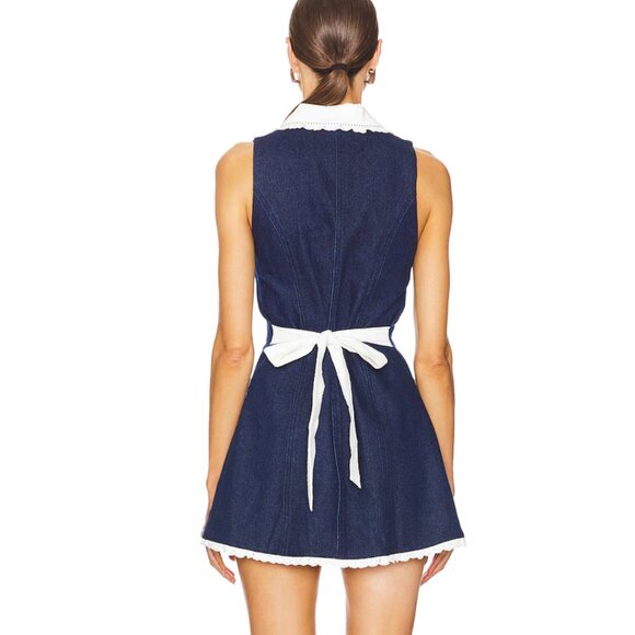 Fait Par Foutch Adrienna Mini Dress in Dark Blue Denim Tank XS - Picture 3 of 8